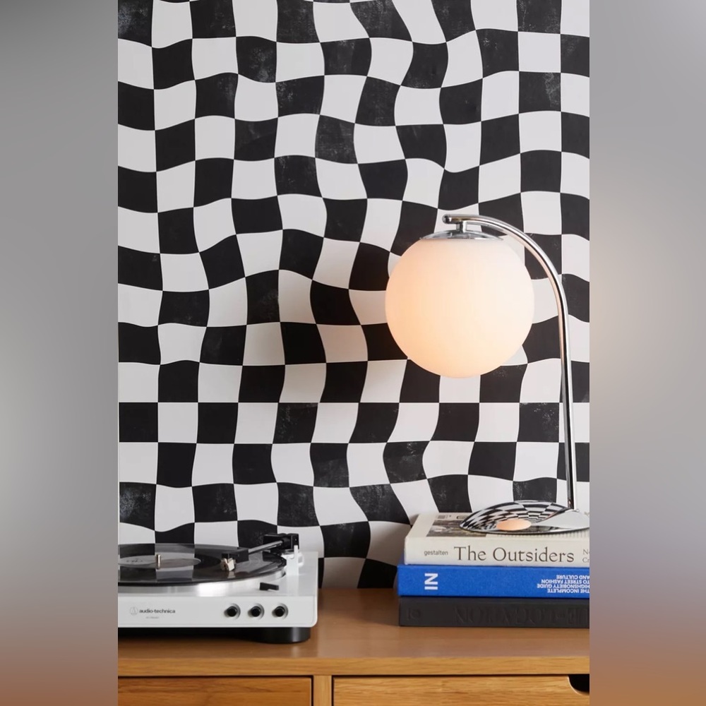 Removable Wavy Checkerboard Wallpaper